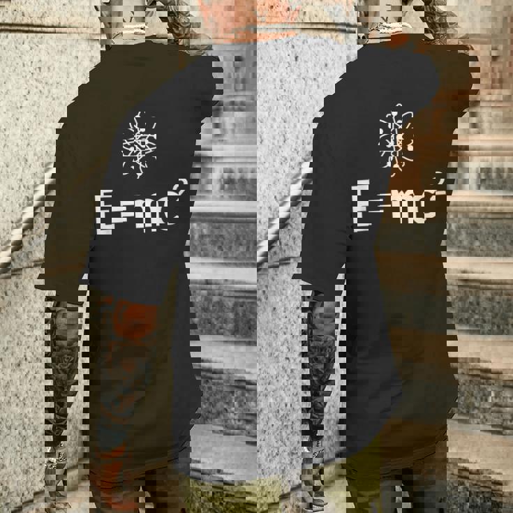 Fun EMc^2方程式 物理学 相対性 アトムロゴ EMc2 メンズTシャツ バックプリント 彼への贈り物